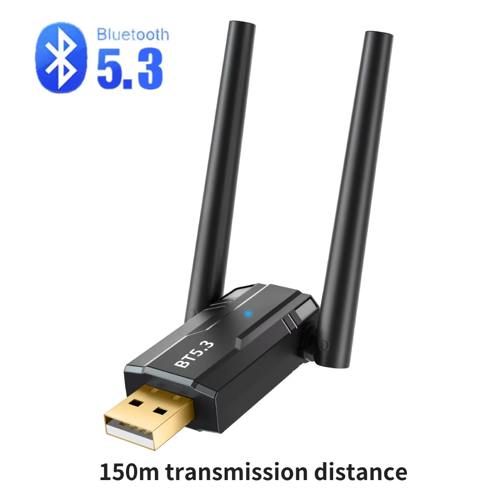 150m Bluetooth 5.4 USB Adapter 5.3 Dongle Driver Free for Windows 11/10/8.1 Mouse Keyboard Audio Receiver Transmitter Bluetooth: Silver