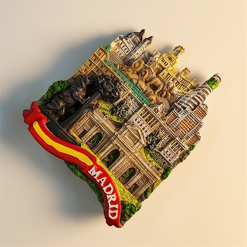 España, patrado, pintura de resina, estereoscópico 3D, manualidades, comemoración de viajes, decoración del hogar, imán divertido, imanes de refrigerador