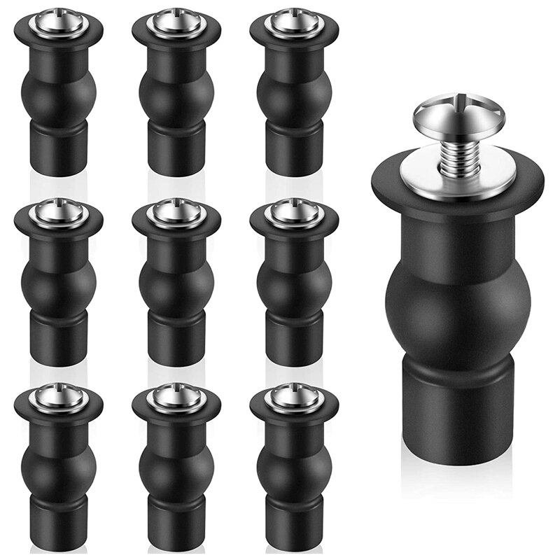 Vis de siège de toilette universel, 10 pièces, vis d&#39;extension de siège de toilette, boulon de charnière de remplacement, trou borgne en caoutchouc: Default Title