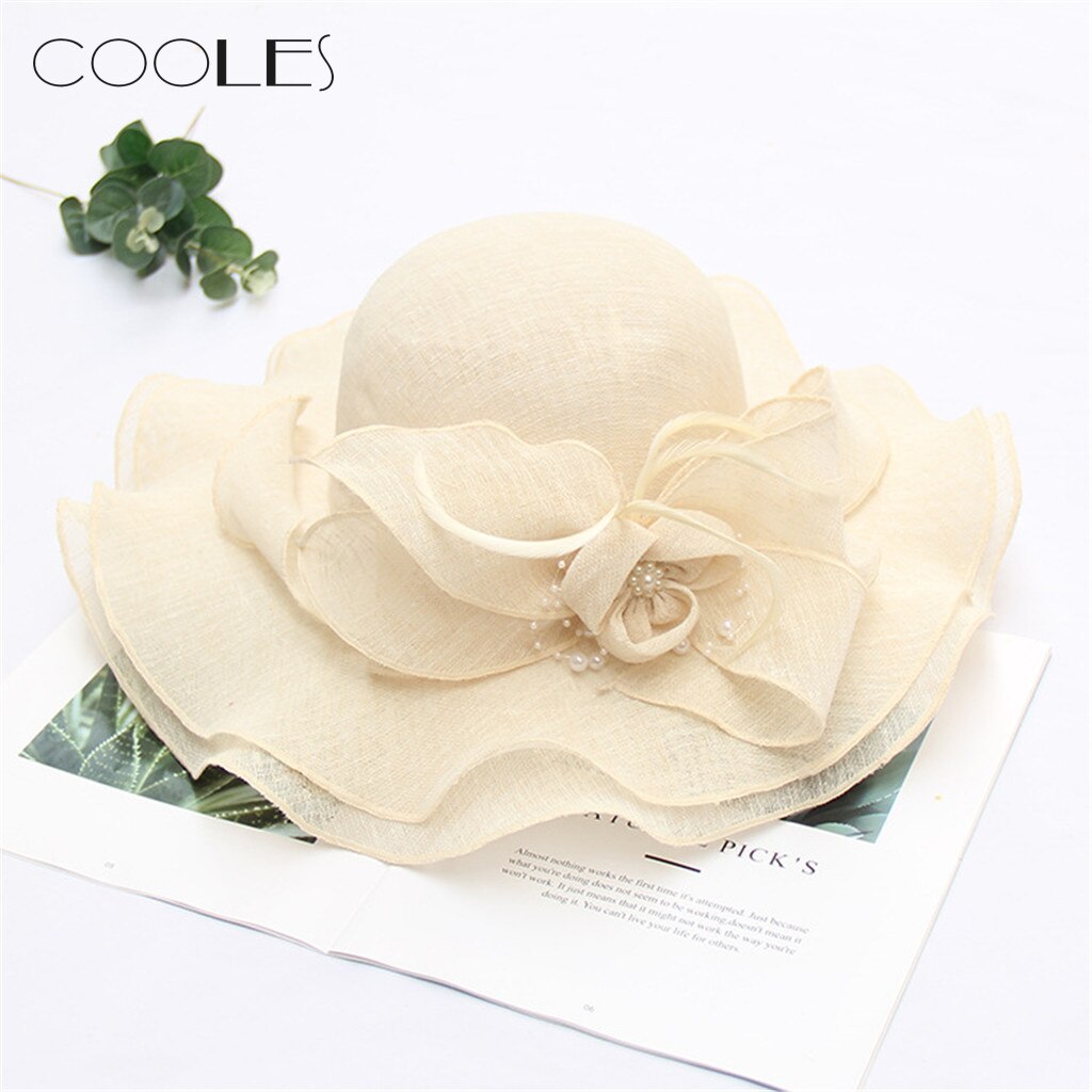 Elegante Frauen Sonnenhut frauen Organza Kirche Kentucky Fascinator Braut Tee Party Hochzeit Hütte Gorras шляпа женская летняя