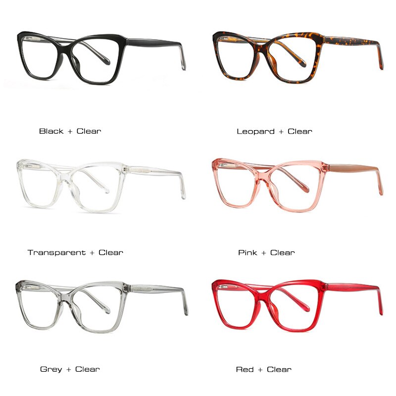 Shauna anti-blå lys cat eye brillestel kvinder mærke grå pink brille stel