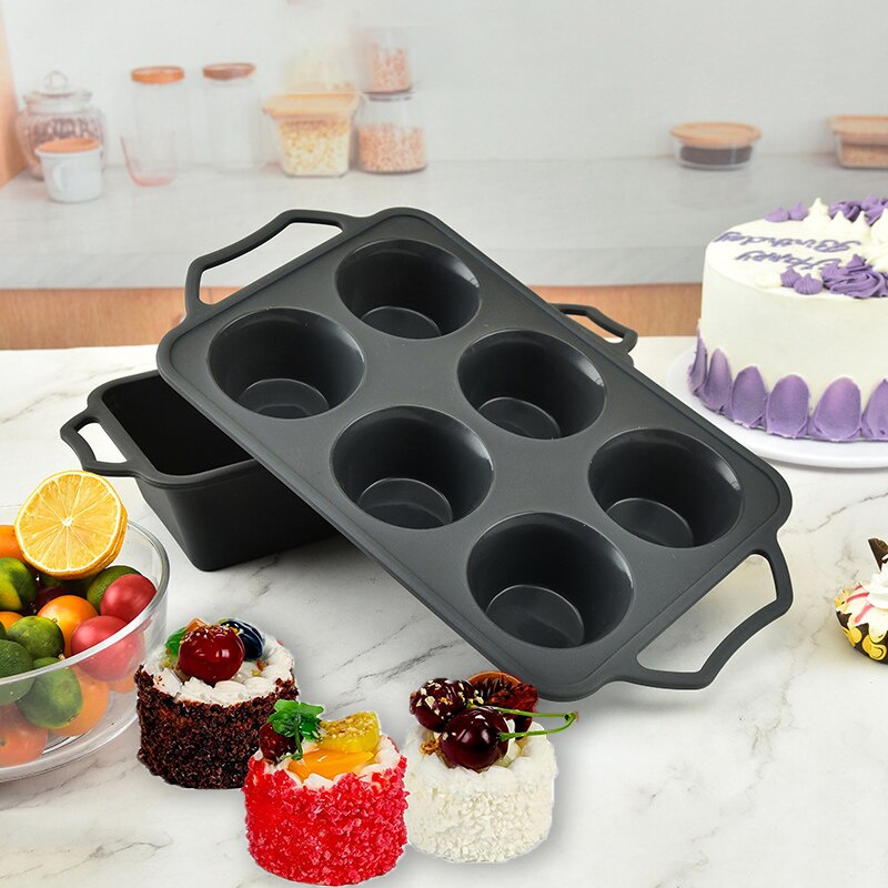 Silicone Cake Mold Bakeware Set Food Tray Baking Tools Various Shapes 6 Hole Muffin Cups Pot Cake Mould Cake Tools