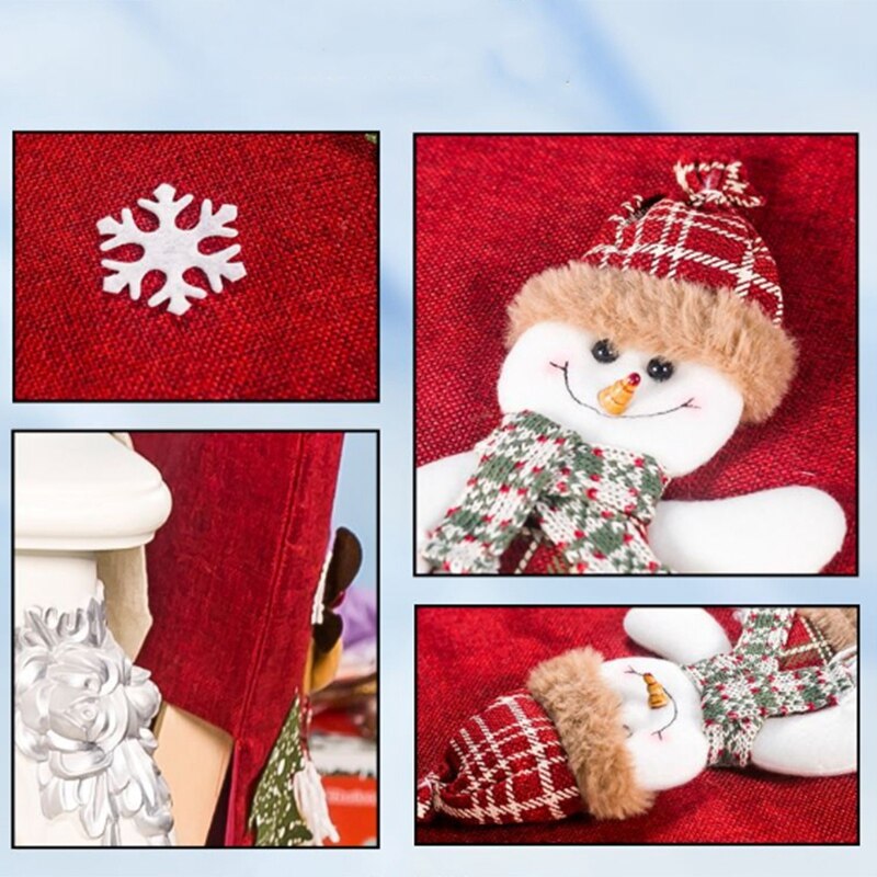 2 Stuks Kerst Stoel Cover Diner Eettafel Kerstman Sneeuwpop Rode Cap Ornament Stoel Terug Covers Christmas Decor Tafel