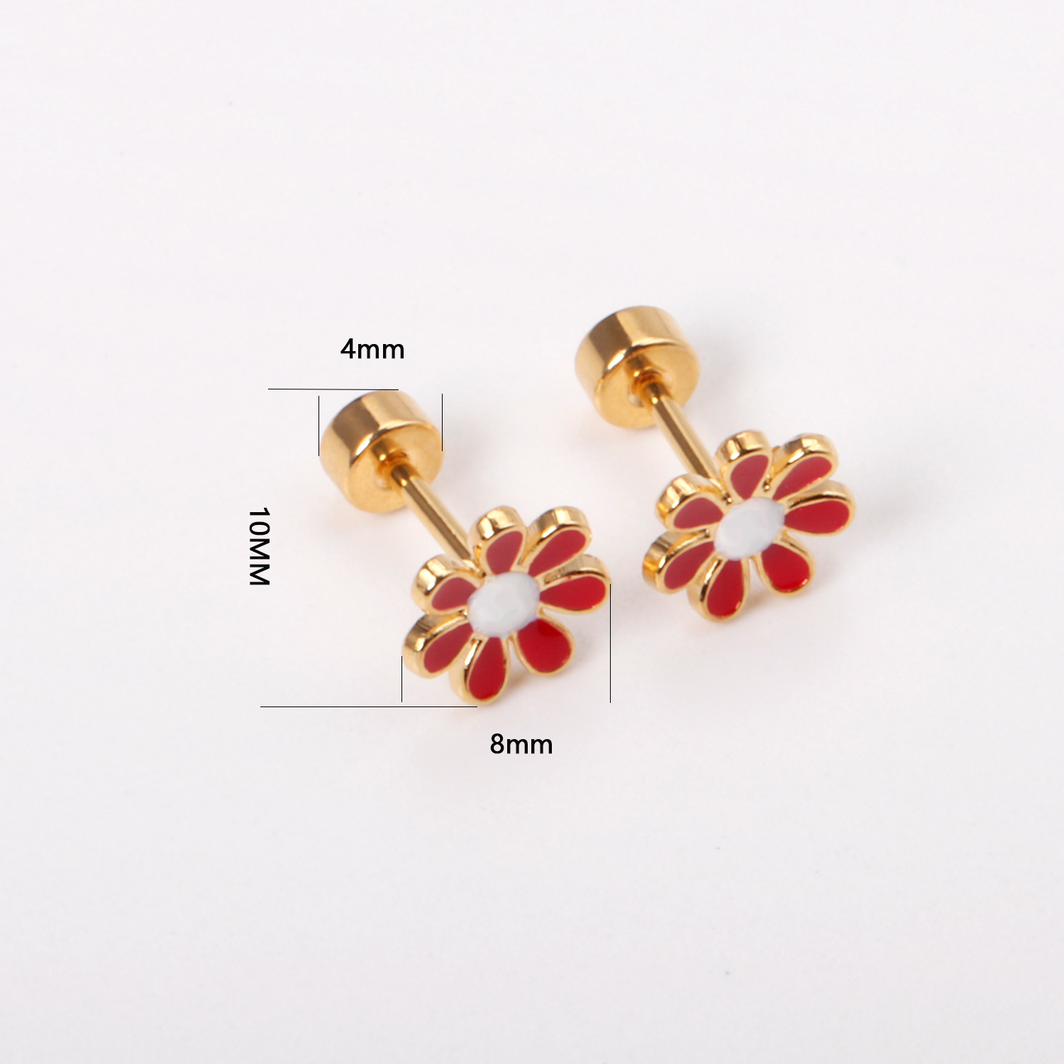 12 Paare/schachtel Blume Gänseblümchen Edelstahl Ohrstecker mit Glitzer trendige süße hypoallergene lässige Ohrringe Schmuck 2024