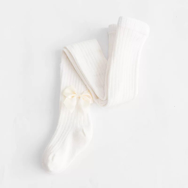 freundlicher Strumpfhosen Bowknet Prinzessin Baby Strumpfhosen Frühling Herbst Mittel Dicke Gekämmte Baumwolle Strumpfhosen Für Mädchen Strumpf: Weiß groß Bogen Strumpfhose / 4-6T