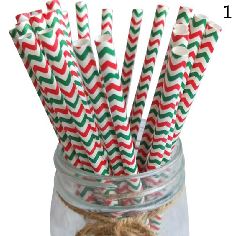 Christmas Paper Straws Snowflake Drinking Straw Merry Christmas Decorations For Home Xmas Year Party Supplies: N1
