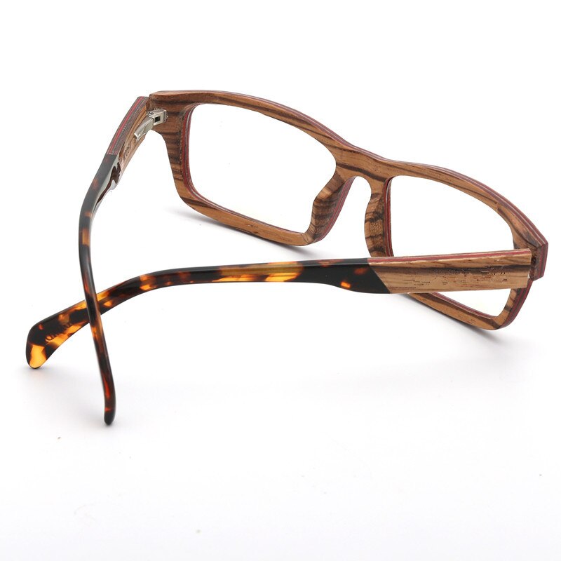 Montura de gafas para cara pequeña, lentes ópticas de madera Real Vintage de 131mm, Marcos para miopía, gafas graduadas, montura de leopardo
