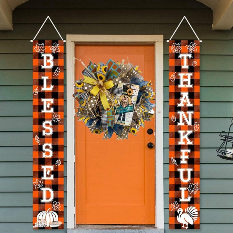Guirnalda de espantapájaros, decoración de otoño, colgante para el hogar