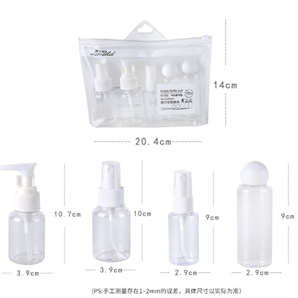 Rejse mini makeup kosmetik flasker plast gennemsigtig tom øjenskygge make up container flaske 5 stk/sæt