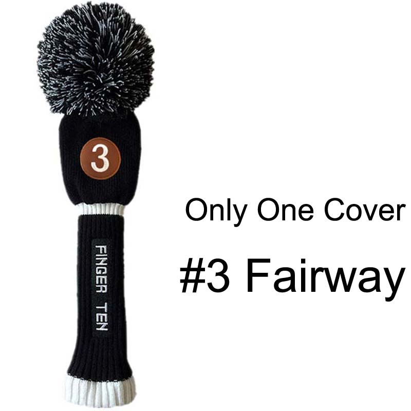 Pom Golf Club Covers Headcovers Set #1 #3 #5 Voor Driver Fairway Hybrid Putter Headcover 1 3 4 5 7 X: Black No.3 1Pcs