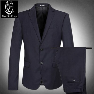 light blue blazer men's suit jacket set extra large very large big man autumn plus size M- 4XL 5XL 6XL 7XL 8XL: navy blue / M