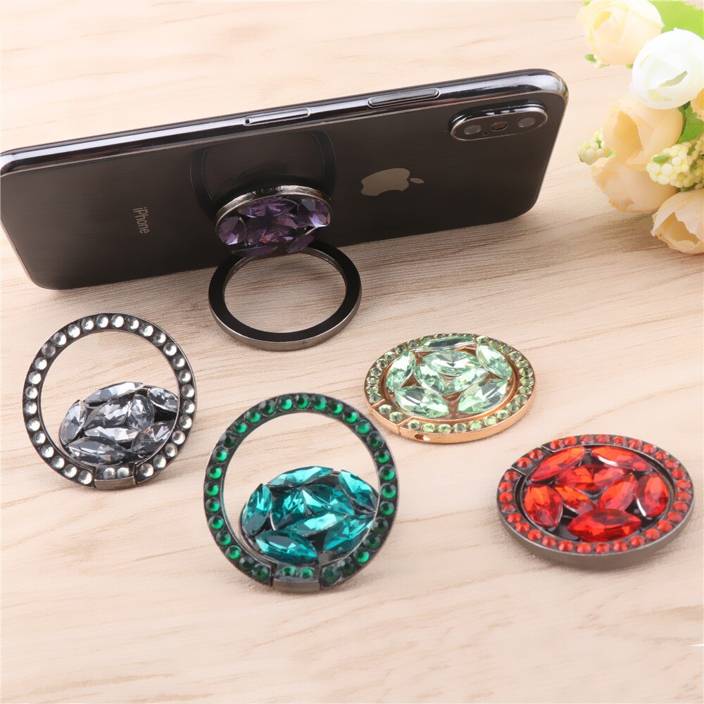 Supporto universale per telefono con diamante Bling di lusso pieghevole supporto pigro portatile Smartphone supporto per anello per dito cartone animato per iPhone11 XS