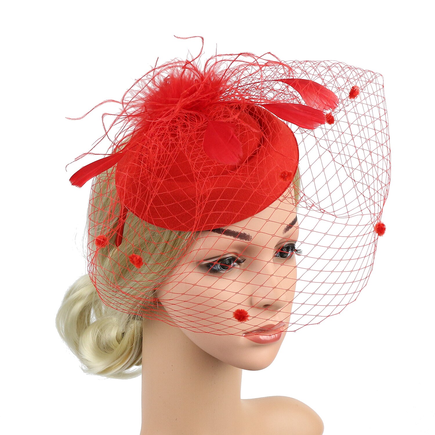 Frauen Fascinator Hütte Hochzeit Kirche Party Netz Schleier Stirnband Hütte Haar Clip Stirnband Blume Dame Schleier Hochzeit Dekor: verrotten