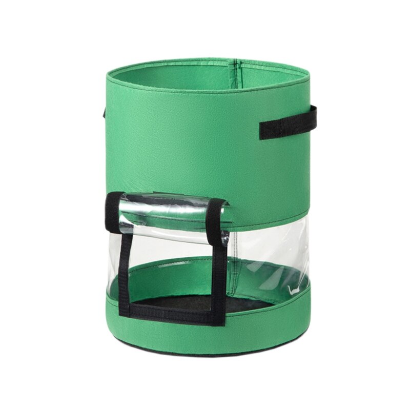 Bolsa de cultivo de patatas de 7/10 galones, maceta de jardín de tela no tejida de fieltro, bolsas de cultivo de verduras para invernadero con visualización de 360 °: A / 10 Gallon