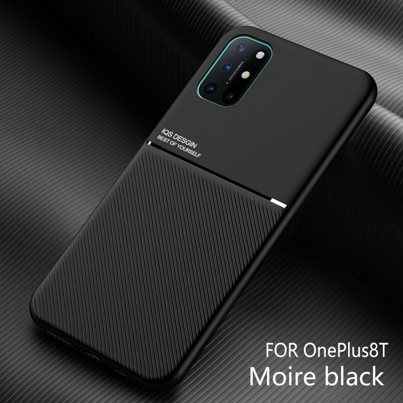 Integrierte Magnetplatte Auto Magnethülle für Oneplus 8T Hülle stoßfeste Hartschale für Oneplus Nord 5G Hülle Oneplus 8 7T Profi Startseite: Microfiber / Schwarz