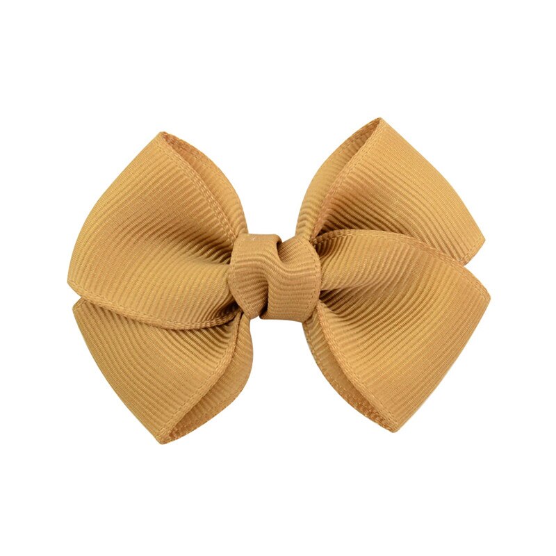 Solide Lint Strik Haarspeld voor Meisjes Kinderen Bowknots Haar Clips Vrouwen Haarspelden Haar Accessoires Baby Haarspelden Decoraties: 02 Khaki