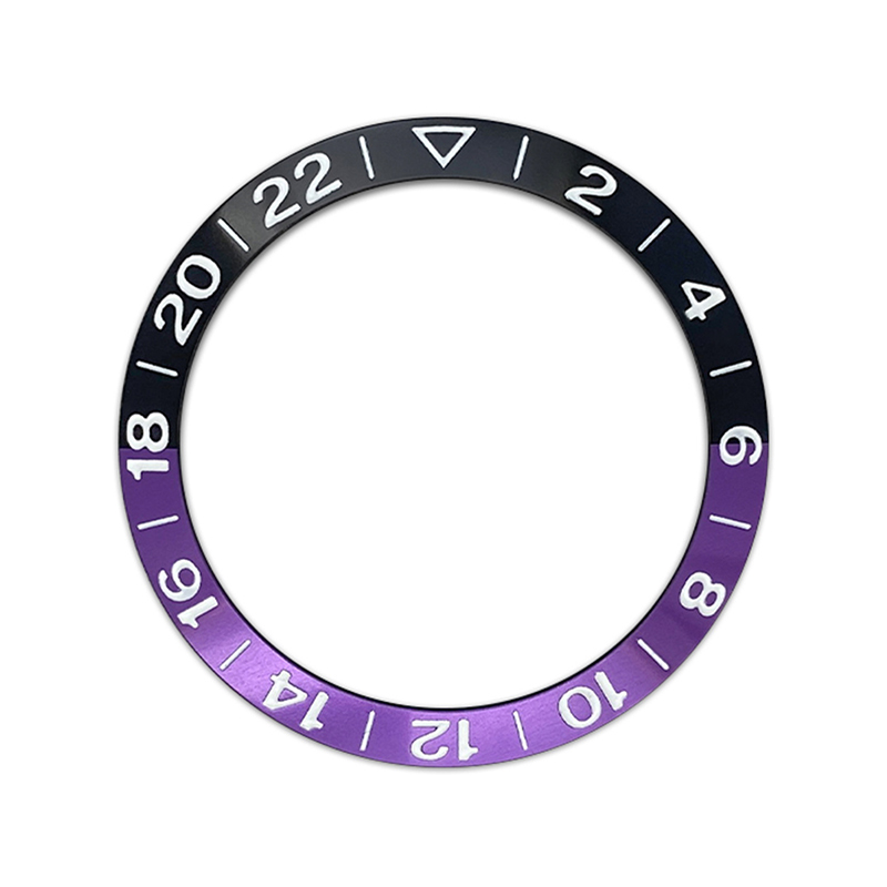 38Mm Gebogen Aluminium Horloge Bezel Insert Ring Past Nh35 Nh36 Skx007 Skx009 Gmt Sub Horloge Case 2-22 Horloge Ring Vervangt Onderdelen: Magenta