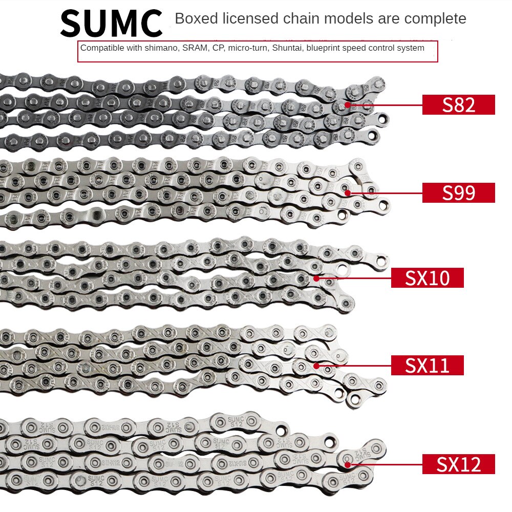 Sumc Fietsketting 8 Speed 9 Speed 10 Speed 11Speed 12 Snelheid Mountainbike Vouwen Racefiets Ketting Fiets accessoires Verkoop