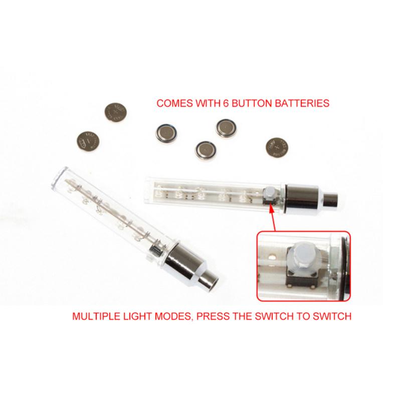 2 Pcs Kleurrijke Klep Lichten Fiets Licht Met Batterij Ventiel Capsled Licht Fietsverlichting Weg Mountainbike Fietsverlichting
