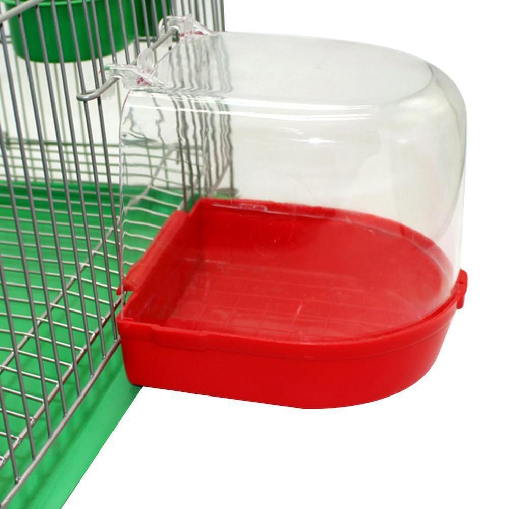 Baignoire pour oiseaux, propre, Cage suspendue, transparente, en plastique: Red