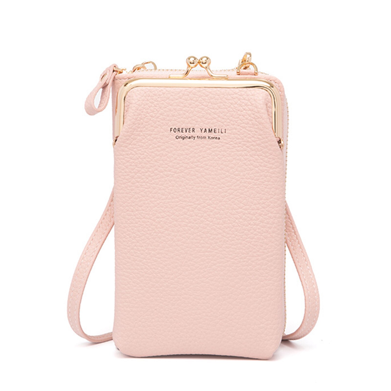 Vrouwen Kleine Telefoon Cross Body Purse Pu Leather Blocking Cross Body Mobiele Telefoon Tas Voor Vrouwen Met Rits &amp; lock: Roze