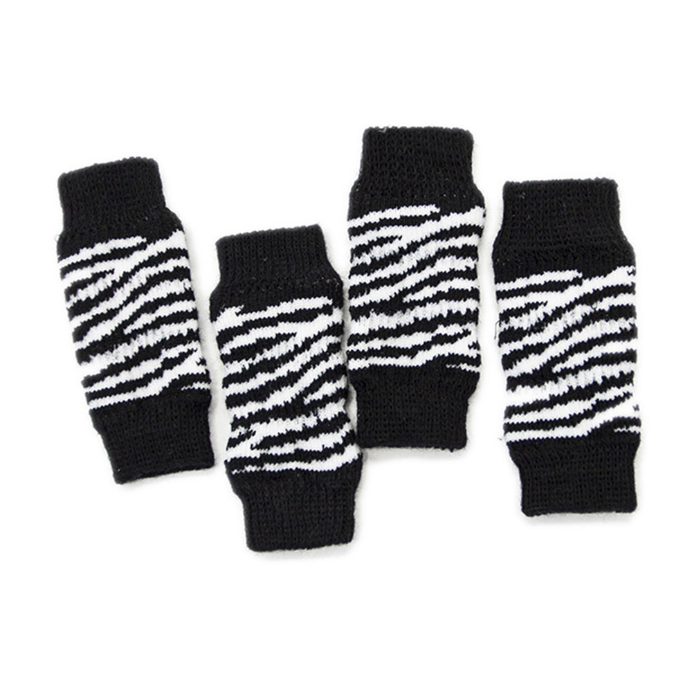 Dog Leg Warmer Socks Pet Sock Protective Sleeves For Arthritis Dogs 4Pcs Short: Black White / XL