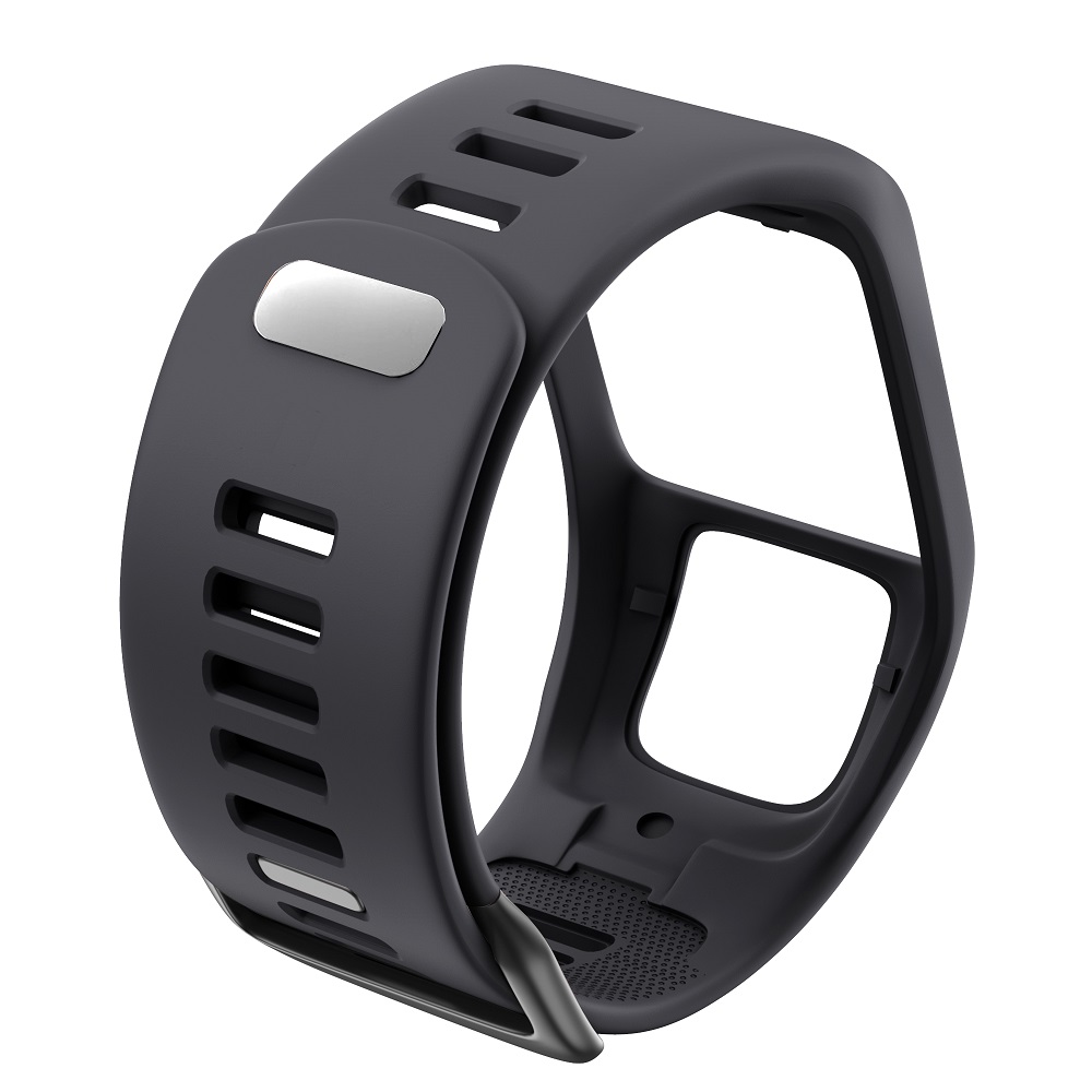 Silikonikorvaava ranneke tomtom runner 2 3 spark 3 gps-urheilukellolle tomtom 2 3 -sarjalle, pehmeä älyranneke: Tummanharmaa