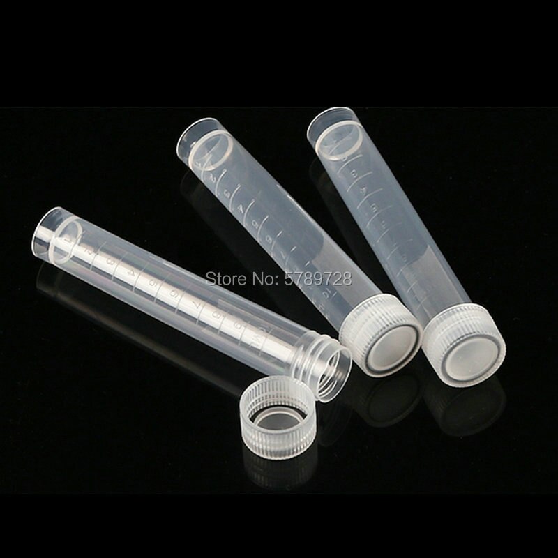 50pcs 10ml Plastic flat bottom freezer tube Laboratory frozen sample tubes with silicone gasket threaded cap