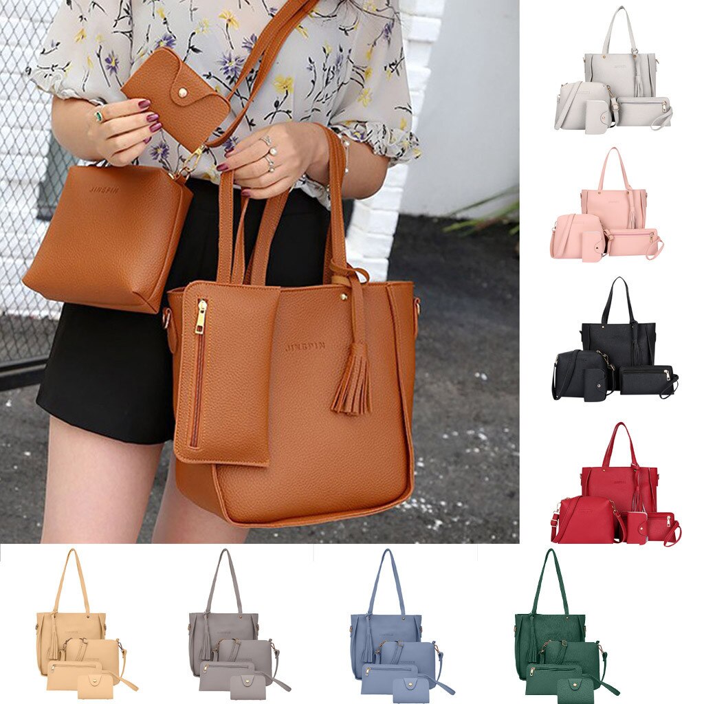 Aelicy marca mulher saco 2019 nova chegada moda quatro peças bolsa de ombro saco do mensageiro bolsa carteira por atacado bolsas femininas