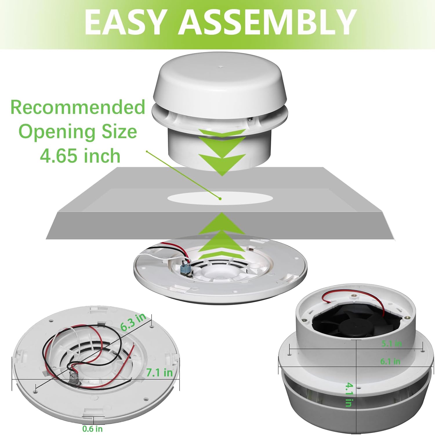 12V Round RV Vent Air Exhaust Fan Mushroom Head Roof Motorhome Vent Ventilation for RV Caravan Trailer