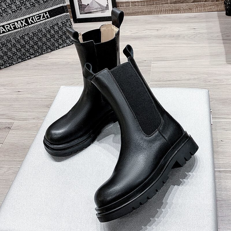 Chunky Boots Woman Shoes Winter Luxury Brand Chelsea Heel Female Platform Boots Lasdies
