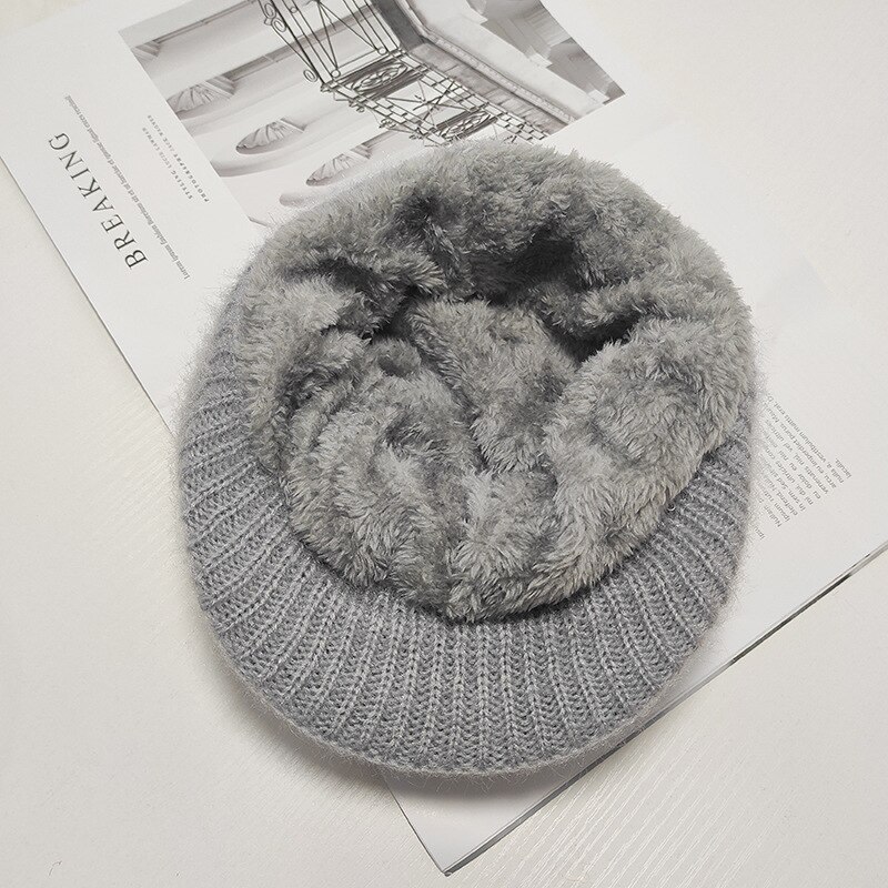 einfache Kaninchen Pelz Winter Hüte Für Frauen Winter Skullies Warme Wolle Kappe Gorros Weibliche Kappe Für großmurmeln Hütte Gestrickte kappen