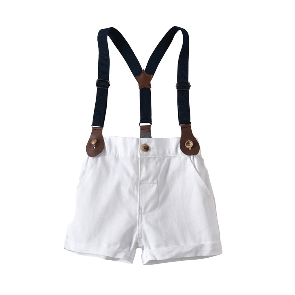 NowInfant Baby Jongens Gentleman Strikje T-Shirt Tops + Shorts Overalls Kleding Outfits