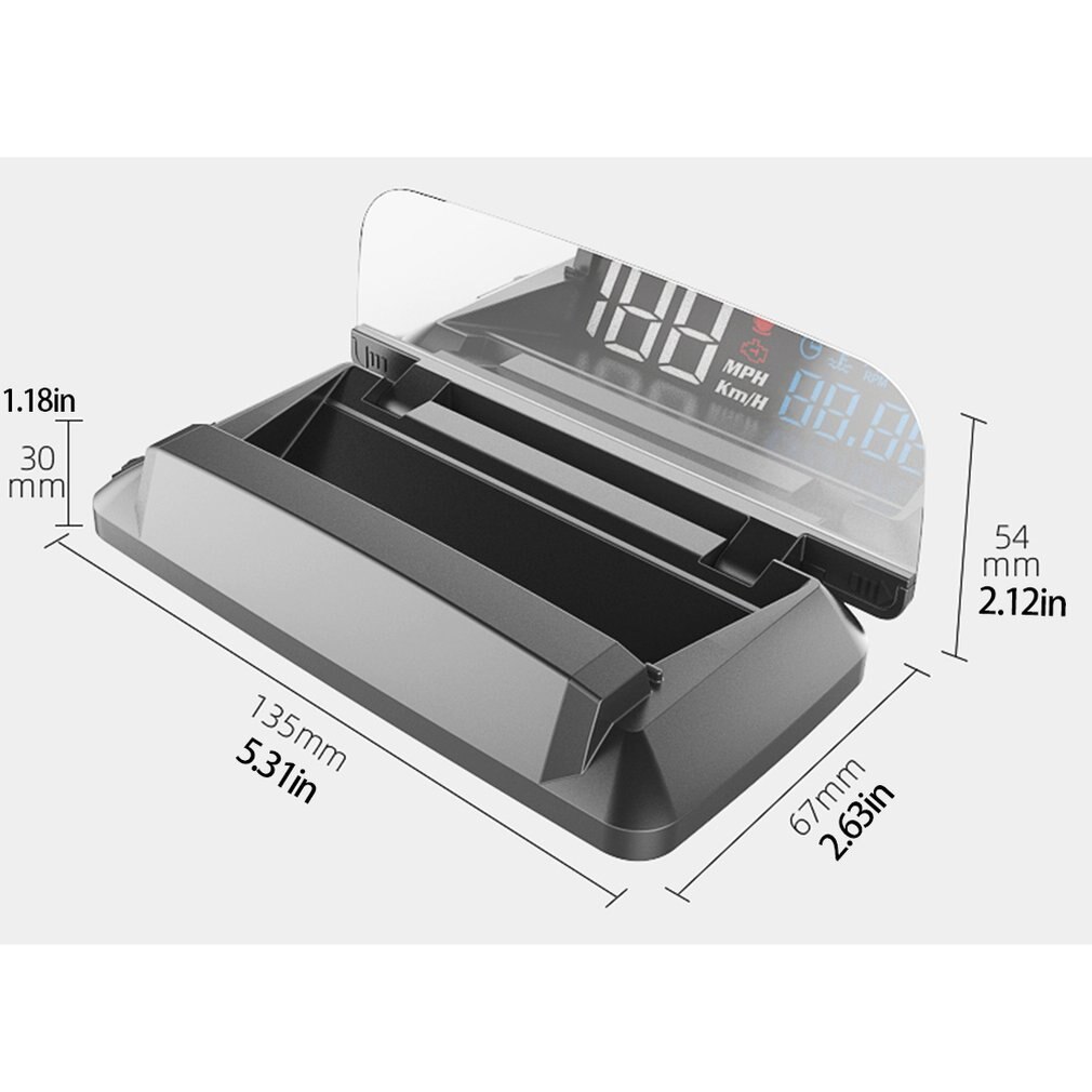 Auto Head Up Display HUD Display OBD2 with projection screen Speedometer Auto Height Overspeed Alarm for All Auto