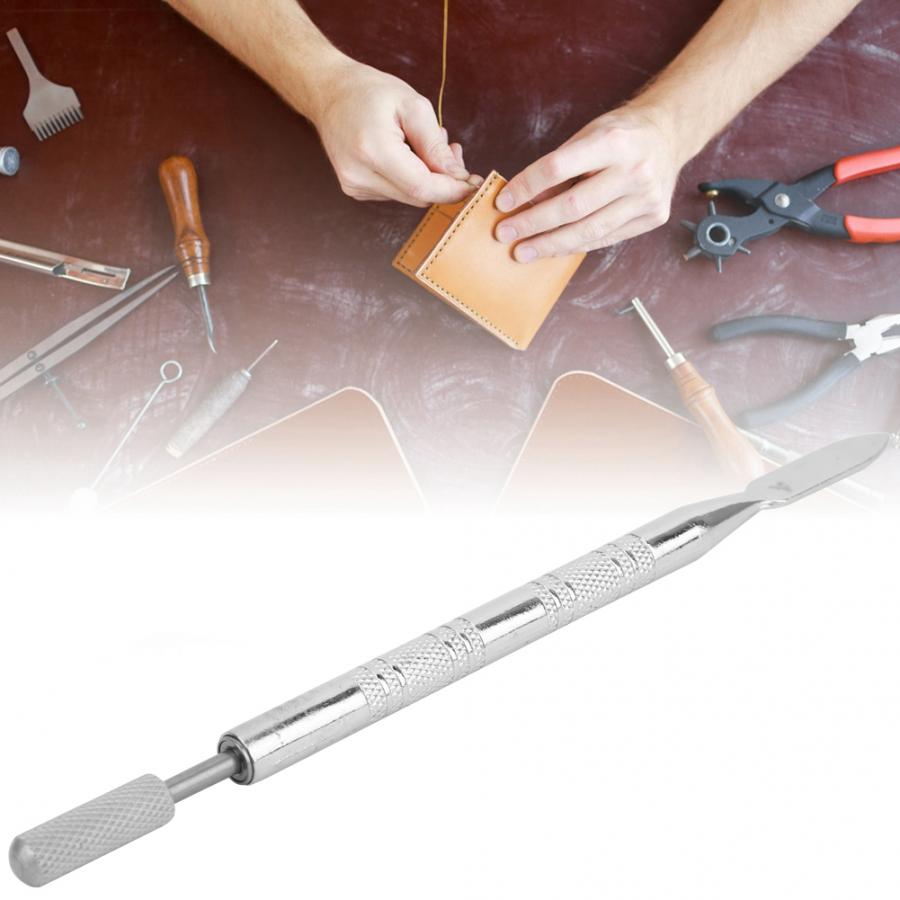 Herramienta perforadora de cuero para perforar, doble uso, punta de latón, punta de aceite, DIY, perforadora hecha a mano, herramientas artesanales de cuero DIY