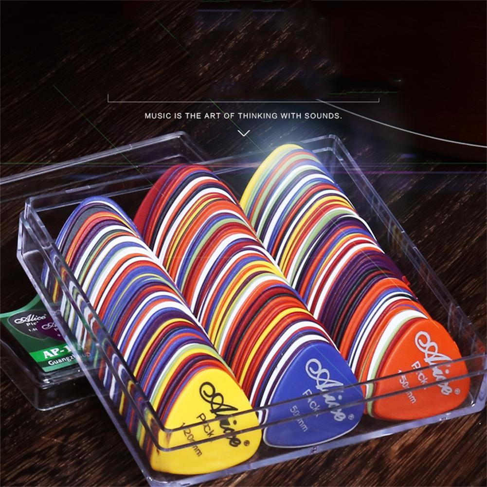 Púas de guitarra Abs esmeriladas de varios grosores, accesorios mediadores de púas, instrumentos musicales de cuerda, 100 unids/caja