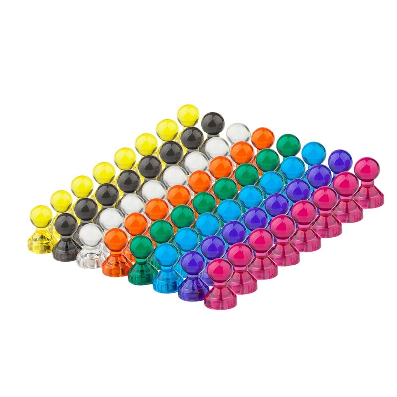 -64 Pcs Push Pin Magneten 8 Diverse Kleuren Magnetische Push Pins Voor Thuis, School, klaslokaal En Kantoor, Gebruik Voor Koelkast Kalender