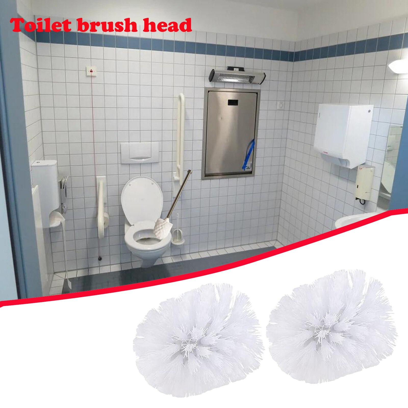 2PCS Universal Replacement Toilet Brush Head Holder Bathroom toilet brush head accessories Clean Spare Tools Bathroom
