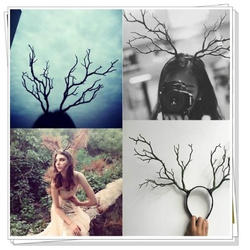 Serre-tête en corne de cerf pour femmes, coiffure fascinante, accessoires de Festival, Branches de bois longues, accessoires pour cheveux