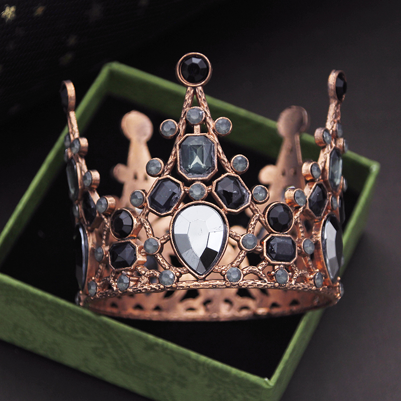 Party Prom Verjaardagstaart Kroon Kleine Tiara's voor Pop Groen Roze Diadeem Bruids Bruiloft Haar Sieraden Tiara's Hoofdornamenten: Antique Silver Plated