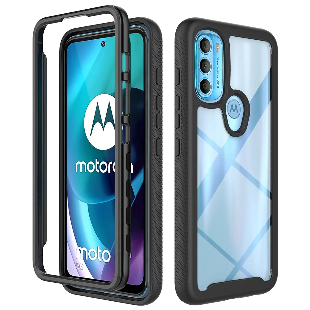Funda híbrida TPU/PC Sky para Motorola Moto G71 5G Moto G51 5G armadura robusta Fundas Capa dos capas a prueba de golpes carcasa trasera dura: PU / Negro