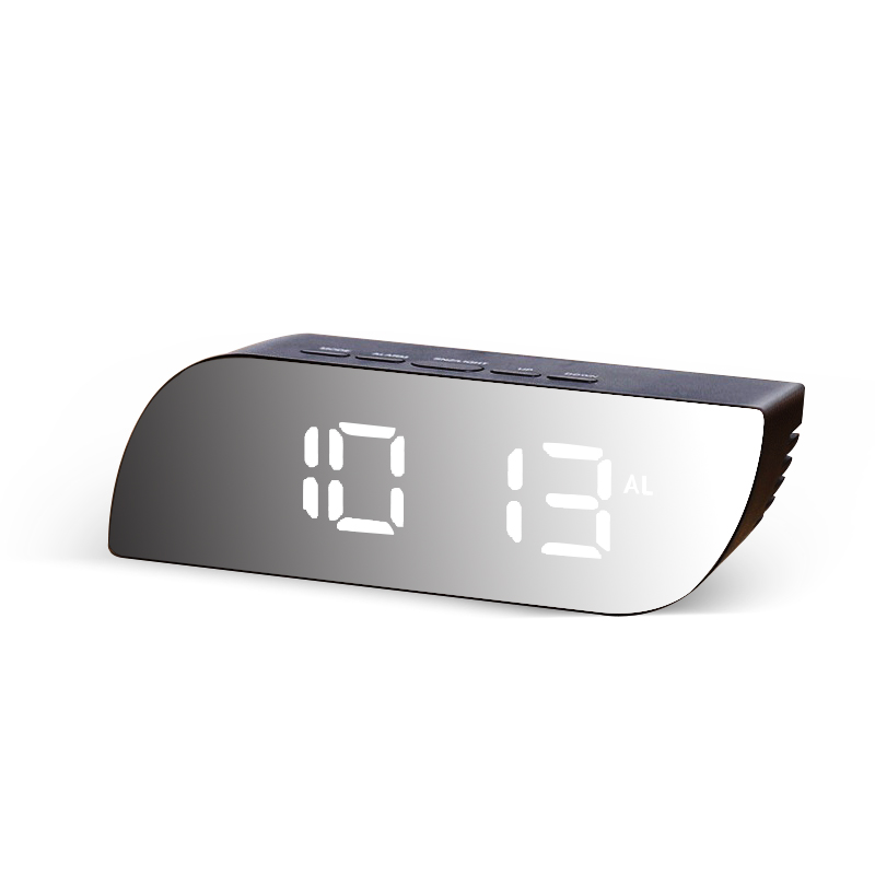 Digital Mirror Clock LED Night Lights Temperature Snooze Function Alarm Clocks USB Table Desk Clock Home Decor Battery Use