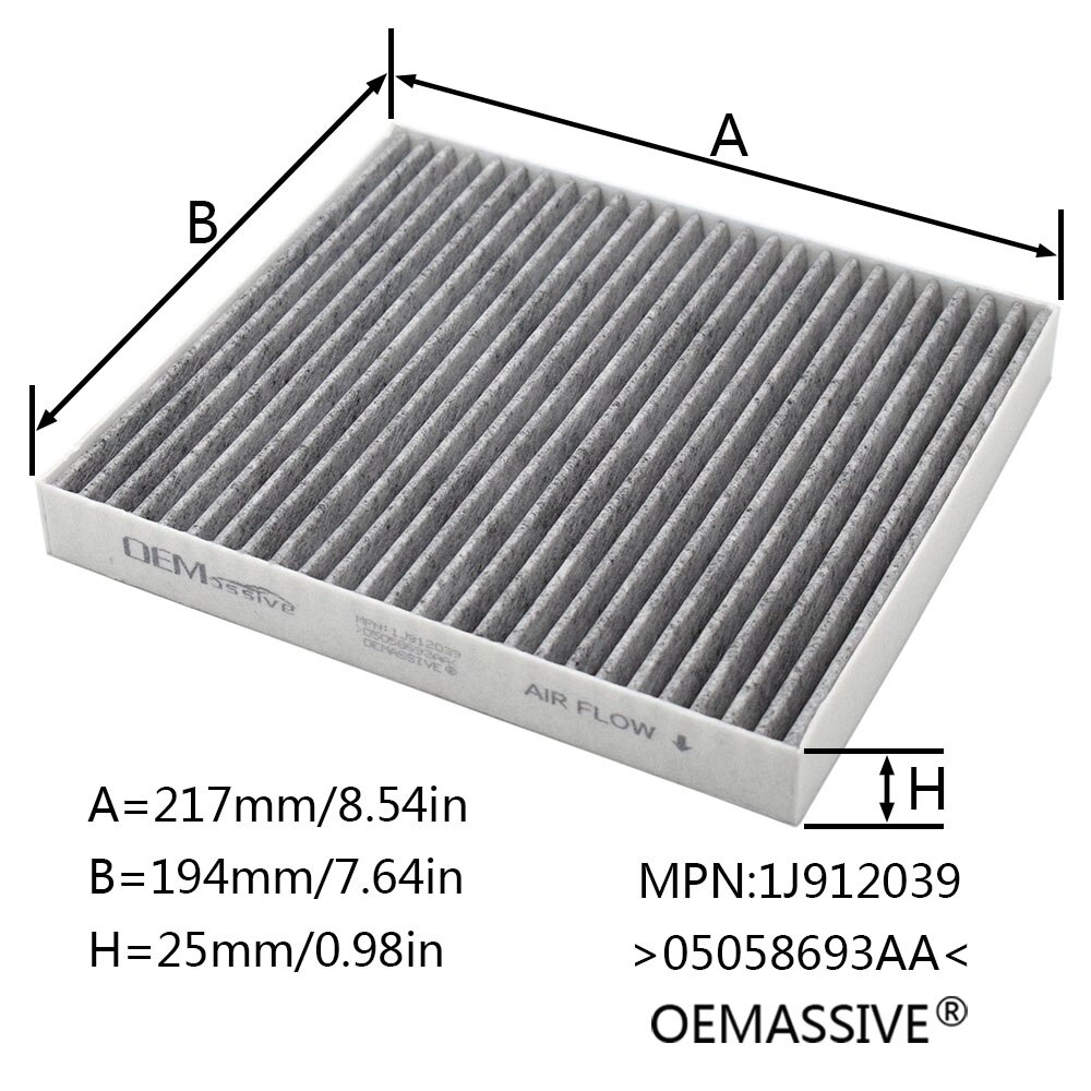 Car Pollen AC Cabin Air Filter For Jeep Compass Patriot Chrysler Sebring Fiat Freemont Dodge Avenger Caliber Journey 05058693AA