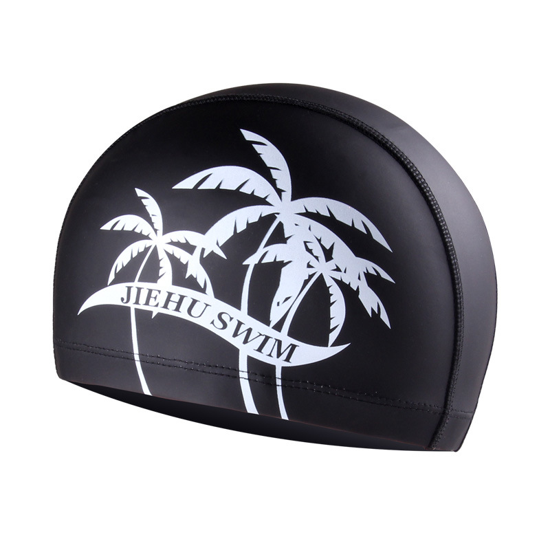 Casquette de natation pour Sports aquatiques, cheveux longs, Super élastique, utilisé pour femmes et hommes adultes: Black Coco