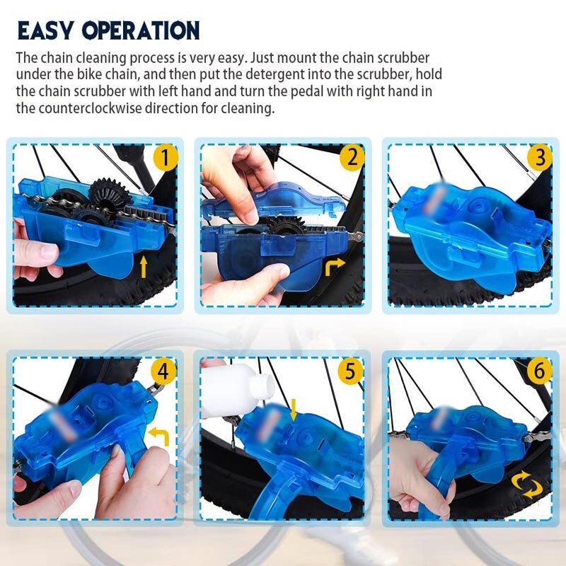 Bike Chain Scrubber Chain Brush Chain Gear Cleaner Bicycle Clean Tool Bike Maintenance Care Tool for Road Bikes Mountain Bikes