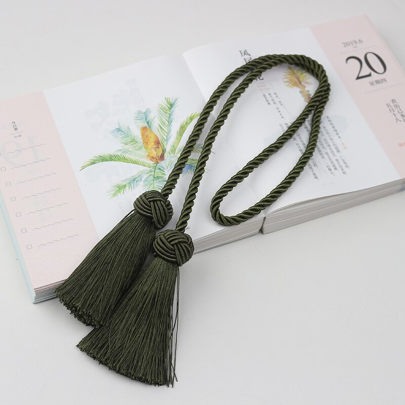 Porte-rideau à franges, 1 pièce, accessoires de salle, corde à boucle, tissage à la main, frange, Bandage, décoration de la maison: Green