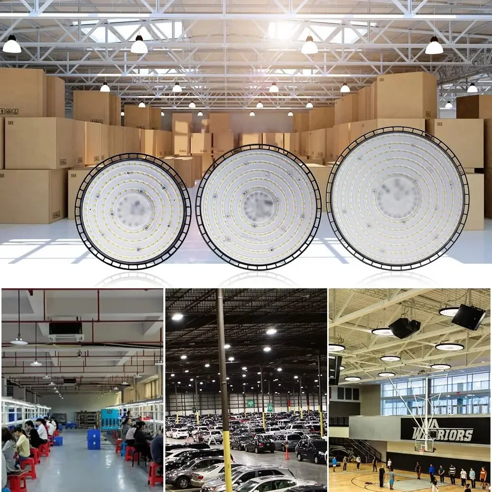 100/150/200w stk. ufo led højbay lys superklare vandtætte kommercielle industrielle marked lager garage værksted lamper  ac220v stk.