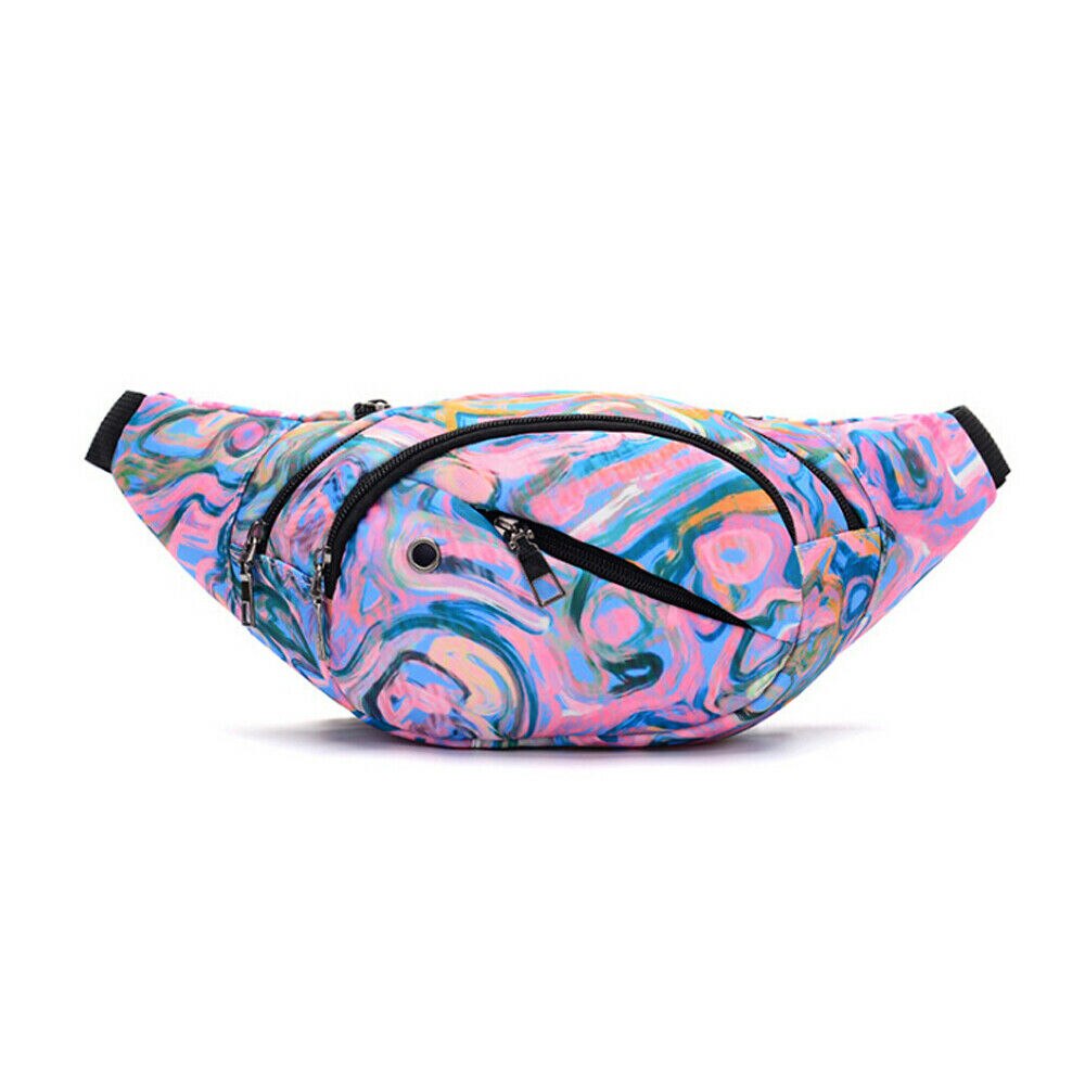 Vrouwen Taille Tas Afdrukken Sport Taille Verpakking Reizen Telefoon Sleutel Fanny Zakken Crossbody Portemonnee Bum Bag Sub Opladen