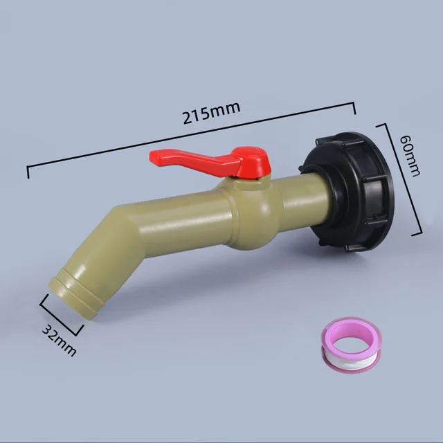IBC tank adapter water cube valve fittings Garden irrigation connector Easy use Hose Switch Faucets: green