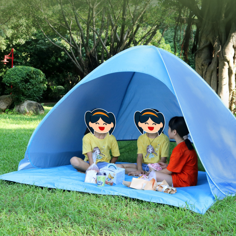 draussen-Campingzelt, automatisch schnell zu öffnendes faltbares Strandzelt, Sonnenschutz, Sonnenschutz und regensicheres Zelt, praktisch schön